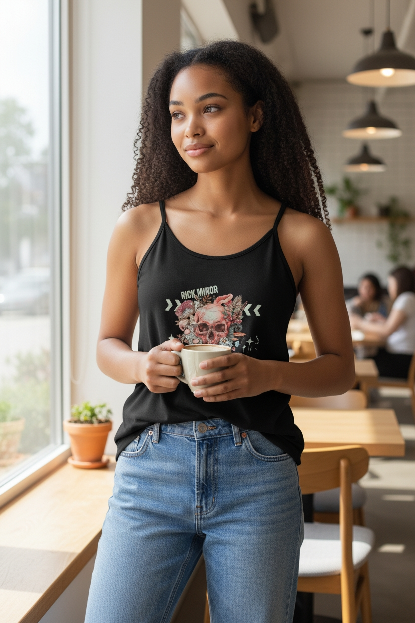 "Flowered Skull" Tank Top
